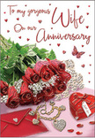 This anniversary card illustration presents a lush, heartfelt celebration of lasting love, composed as though a local Queensbury florist had arranged a display on a polished table by the window. A generous spray of red roses, rich in colour and texture, cascades dramatically across a subtly shimmering surface, each bloom open and velvety, its petals kitted with soft highlights that evoke a whisper of morning dew. Nestled among the roses is delicate greenery, slender leaves and fine fronds that introduce movement and contrast, enhancing the depth of the composition. Beneath the flowers rests a softly folded envelope, suggesting a handwritten message waiting to be read, while a heart-shaped locket, a trail of dainty pearls, and small jewel-like accents gather nearby, catching the light with gentle sparkles. The palette is drenched in passionate reds, warm blush tones, and hints of creamy white, enveloping the scene in an atmosphere of affection and devotion. Tiny hearts, like confetti scattered after a celebration, float across the design, and a single butterfly motif hovers at the edge, adding a sense of magic and new beginnings. The lighting is warm but not harsh, creating subtle reflections on metal and satin petals, and giving the whole picture a tender glow. It feels like a visual echo of anniversaries celebrated quietly at home around Queensbury, full of shared memories, renewed promises, and the simple joy of being together year after year.
